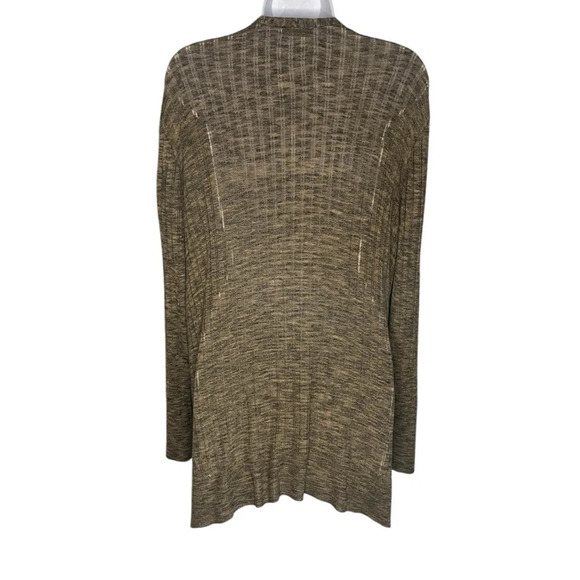 Croft & Barrow Open Front Cardigan Sweater - Brown Marled Knit - Picture 2 of 6